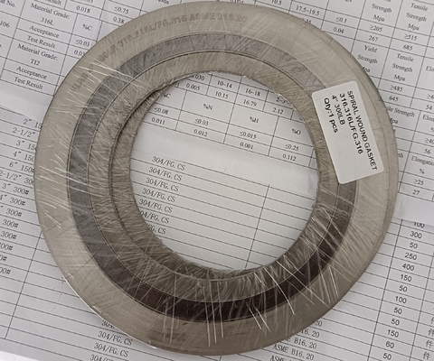 فولاد ضد زنگ 316 حلقه بیرونی و حلقه داخلی اسپیرال زخم گاسکت برای ASME B16.5 فلنج 3.2mm/4.5mm