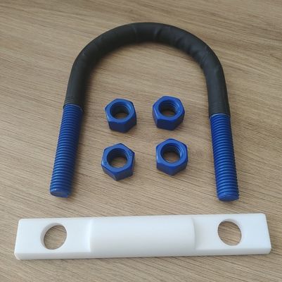 M6، M8، M10، M12، M14، M16 PTFE پوشش U-bolt با Polyshrink،4 مغز و نیمه دور i-rod