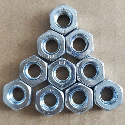 گالوانیزه شده M8 هکس سر مغز DIN 934 رشته ضخیم درجه 8.8