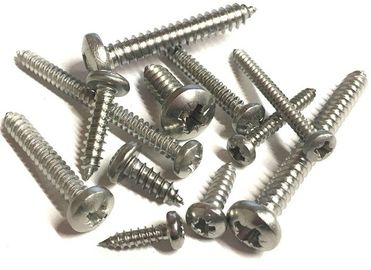 Plain Pozi / PZ Cross Cross Recessed Pan Head Tap Screw SS 304 316 ساخته شده است